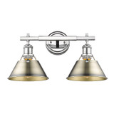 Bathroom Fixtures Two Lights by Golden ( 62 | 3306-BA2 CH-AB Orwell ) 