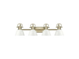 Bathroom Fixtures Four Lights by Golden ( 62 | 3602-BA4 AB-WH Duncan ) 