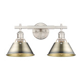 Bathroom Fixtures Two Lights by Golden ( 62 | 3306-BA2 PW-AB Orwell ) 