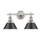 Bathroom Fixtures Two Lights by Golden ( 62 | 3306-BA2 PW-BLK Orwell ) 