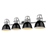Bathroom Fixtures Four Lights by Golden ( 62 | 3602-BA4 CH-BK Duncan ) 