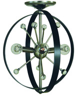 Semi-Flush Mts. Cage by Framburg ( 8 | L1104 BN/MBLACK Nucleus ) 