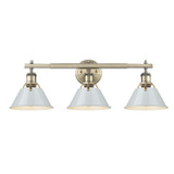 Bathroom Fixtures Three Lights by Golden ( 62 | 3306-BA3 AB-DB Orwell ) 