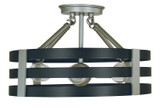 Semi-Flush Mts. Drum Shade by Framburg ( 8 | L1121 SP/MBLACK Luxe ) 