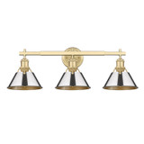 Bathroom Fixtures Three Lights by Golden ( 62 | 3306-BA3 BCB-CH Orwell ) 