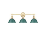 Bathroom Fixtures Three Lights by Golden ( 62 | 3306-BA3 BCB-GN Orwell ) 