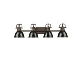 Bathroom Fixtures Four Lights by Golden ( 62 | 3602-BA4 RBZ-BK Duncan ) 