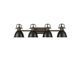 Bathroom Fixtures Four Lights by Golden ( 62 | 3602-BA4 RBZ-BLK Duncan ) 