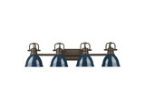 Bathroom Fixtures Four Lights by Golden ( 62 | 3602-BA4 RBZ-NVY Duncan ) 