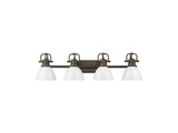 Bathroom Fixtures Four Lights by Golden ( 62 | 3602-BA4 RBZ-WH Duncan ) 