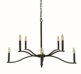 Mid. Chandeliers Candle by Framburg ( 8 | L1190 IRON Bridgeport ) 