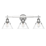 Bathroom Fixtures Three Lights by Golden ( 62 | 3306-BA3 CH-CLR Orwell ) 