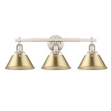 Bathroom Fixtures Three Lights by Golden ( 62 | 3306-BA3 PW-BCB Orwell ) 