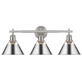 Bathroom Fixtures Three Lights by Golden ( 62 | 3306-BA3 PW-CH Orwell ) 