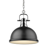 Pendants Metal Shade by Golden ( 62 | 3602-L CH-BLK Duncan ) 