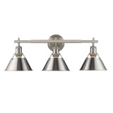 Bathroom Fixtures Three Lights by Golden ( 62 | 3306-BA3 PW-PW Orwell ) 