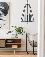 Foyer/Hall Lanterns Open Frame by Framburg ( 8 | 5512 MBLACK Triangulum ) 