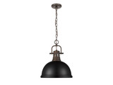 Pendants Metal Shade by Golden ( 62 | 3602-L RBZ-BLK Duncan ) 
