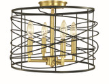 Semi-Flush Mts. Candle by Framburg ( 8 | 5617 BR/MBLACK Boca ) 