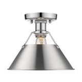 Flush Mounts Metal Shade by Golden ( 62 | 3306-FM CH-PW Orwell ) 