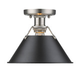 Flush Mounts Metal Shade by Golden ( 62 | 3306-FM PW-BLK Orwell ) 