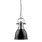 Mini Pendants Metal Shade by Golden ( 62 | 3602-S CH-BK Duncan ) 