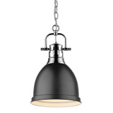Mini Pendants Metal Shade by Golden ( 62 | 3602-S CH-BLK Duncan ) 