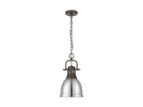 Mini Pendants Metal Shade by Golden ( 62 | 3602-S RBZ-CH Duncan ) 