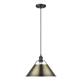 Pendants Metal Shade by Golden ( 62 | 3306-L BLK-AB Orwell ) 