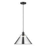 Pendants Metal Shade by Golden ( 62 | 3306-L BLK-CH Orwell ) 
