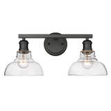 Bathroom Fixtures Two Lights by Golden ( 62 | 0305-BA2 BLK-CLR Carver ) 