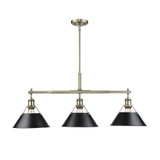 Linear/Island 3 Light Bar by Golden ( 62 | 3306-LP AB-BLK Orwell ) 
