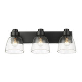 Bathroom Fixtures Three Lights by Golden ( 62 | 0314-BA3 BLK-CLR Remy ) 