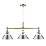 Linear/Island 3 Light Bar by Golden ( 62 | 3306-LP AB-PW Orwell ) 