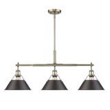 Linear/Island 3 Light Bar by Golden ( 62 | 3306-LP AB-RBZ Orwell ) 