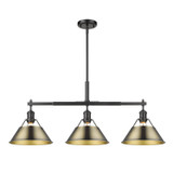 Linear/Island 3 Light Bar by Golden ( 62 | 3306-LP BLK-AB Orwell ) 