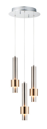 Mini Pendants 3 Light Cluster by ET2 ( 86 | E24753-SNSBR Reveal ) 