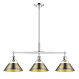 Linear/Island 3 Light Bar by Golden ( 62 | 3306-LP CH-AB Orwell ) 