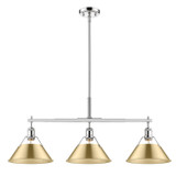 Linear/Island 3 Light Bar by Golden ( 62 | 3306-LP CH-BCB Orwell ) 