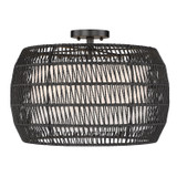 Semi-Flush Mts. Drum Shade by Golden ( 62 | 6805-4SF BLK-MBR Everly ) 
