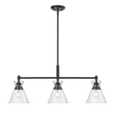 Linear/Island 3 Light Bar by Golden ( 62 | 0511-LP BLK-CLR Malta ) 