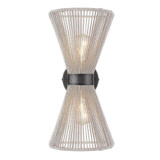 Sconces Double Candle by Golden ( 62 | 6938-2W BLK-BR Avon ) 