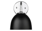 Sconces Metal by Golden ( 62 | 6956-1W CH-BLK Zoey ) 