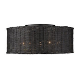 Semi-Flush Mts. Drum Shade by Golden ( 62 | 1084-5FM BLK-BW Erma ) 
