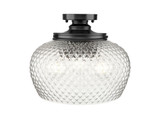 Semi-Flush Mts. Glass Down by Golden ( 62 | 1088-3SF BLK-CLR Adeline ) 