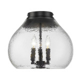 Flush Mounts Glass Down by Golden ( 62 | 1094-3FM BLK-HCG Ariella ) 