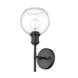 Sconces Single Glass by Golden ( 62 | 1945-1W BLK-GLOBE-CLR Axel ) 