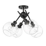 Semi-Flush Mts. Glass Down by Golden ( 62 | 1945-SF BLK-GLOBE-CLR Axel ) 