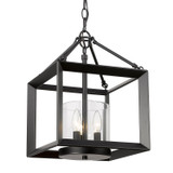 Foyer/Hall Lanterns Open Frame by Golden ( 62 | 2073-M3 BLK-CLR Smyth ) 