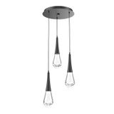 Mini Pendants 3 Light Cluster by Hammerton Studio ( 404 | CHB0078-03-MB-C-C01-L1 Raindrop ) 
